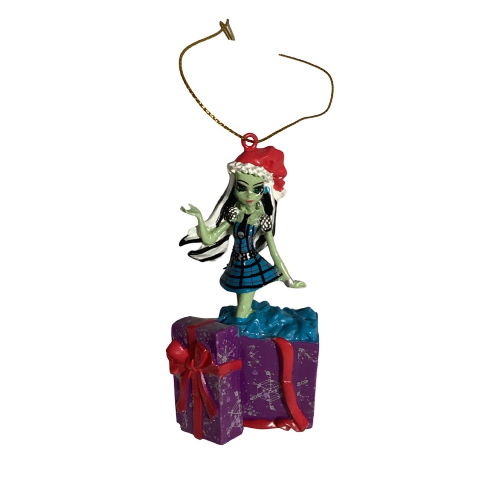 RARE 2013 Mattel Monster High Frankie Stein Santa Hat in Christmas Gift Ornament